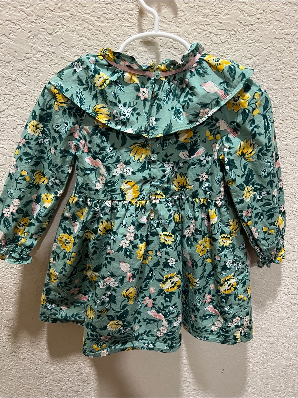 Janie and Jack Floral Ruffle Bow Collar Dress size 2T - Picture 4 of 4